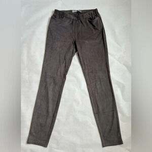 Ya Ya Vegan Faux Suede Leggings Pants Gray Perforated Size US 8/ Med NWT